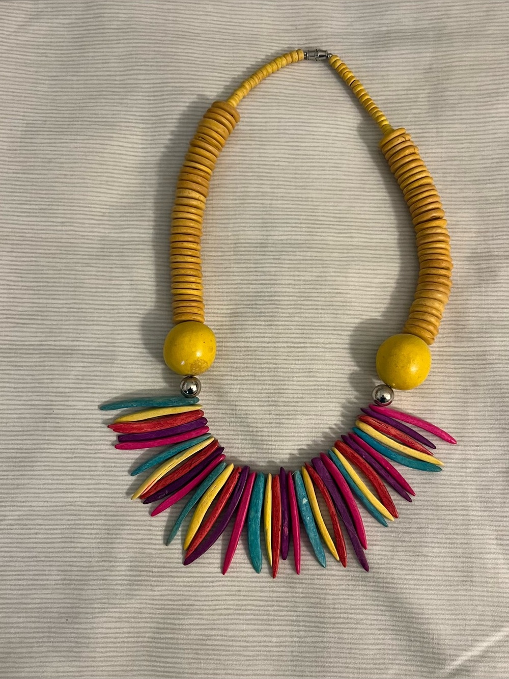 Vintage 80’s/90’s Boho Colorful Multicolor Statement Bead Necklace
